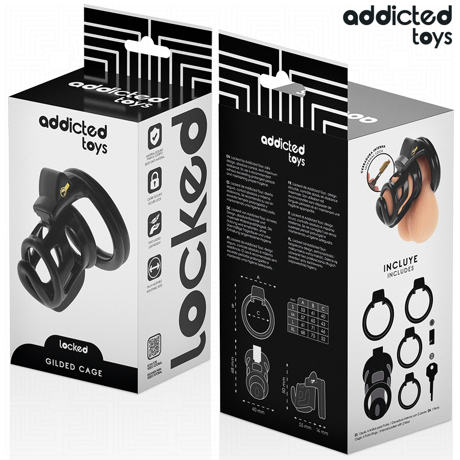 ADDICTED TOYS LOCKED - GILDEN CAGE SILICONEN PENISKOKER 8,5 CM