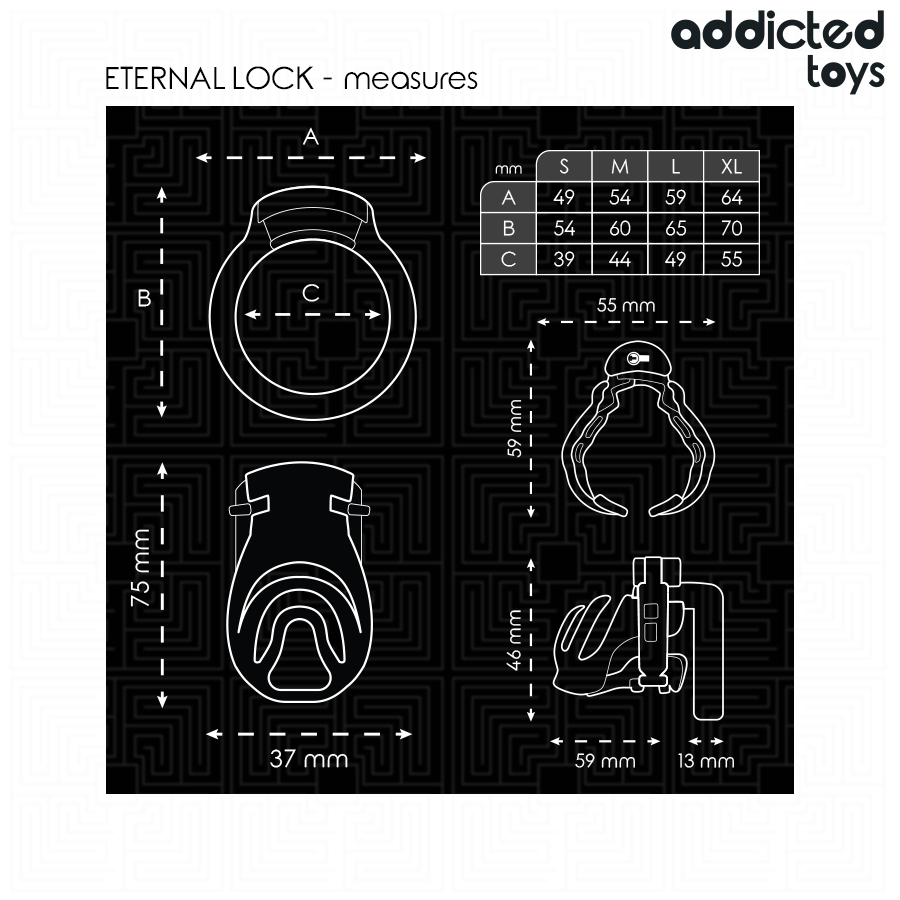 ADDICTED TOYS LOCKED - ETERNAL LOCK PENISKOOI 9 CM