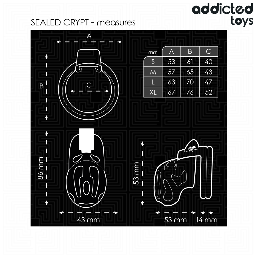 ADDICTED TOYS LOCKED - VERZEGELDE CRYPT PENISKooi 8 CM