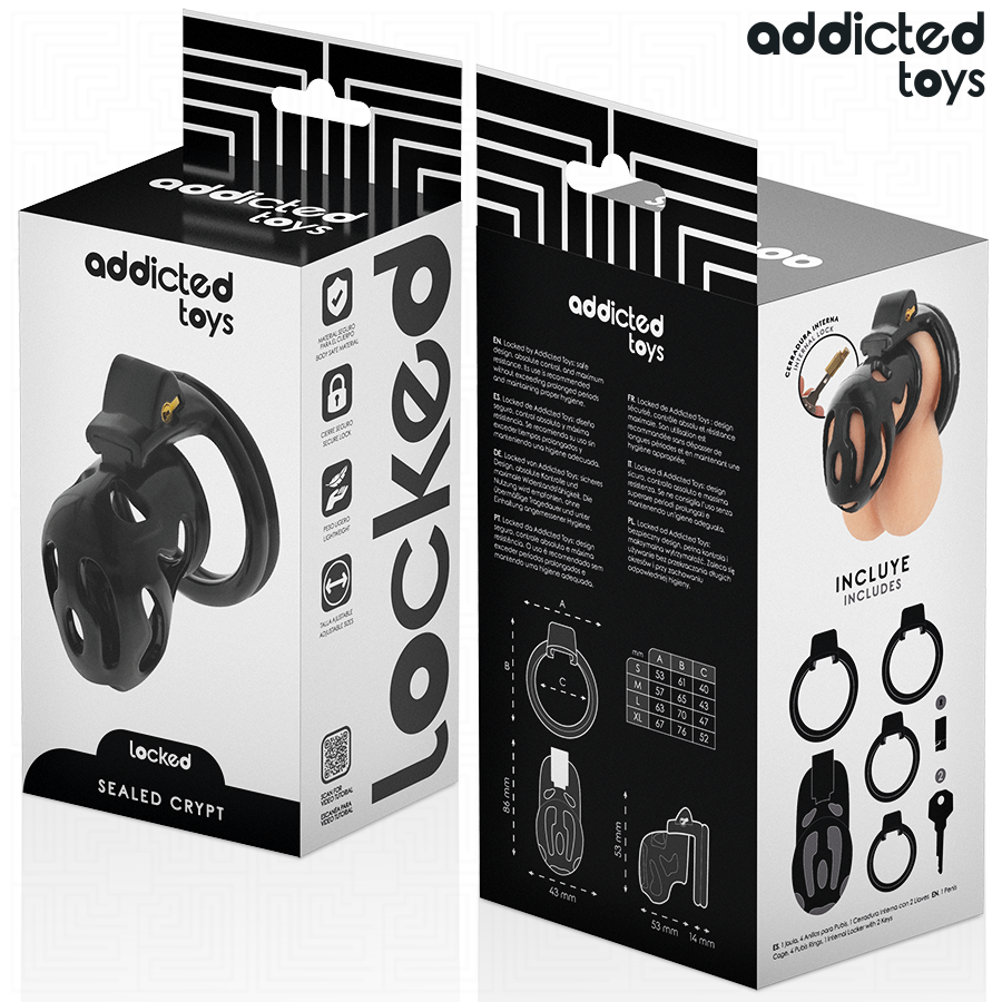 ADDICTED TOYS LOCKED - VERZEGELDE CRYPT PENISKooi 8 CM
