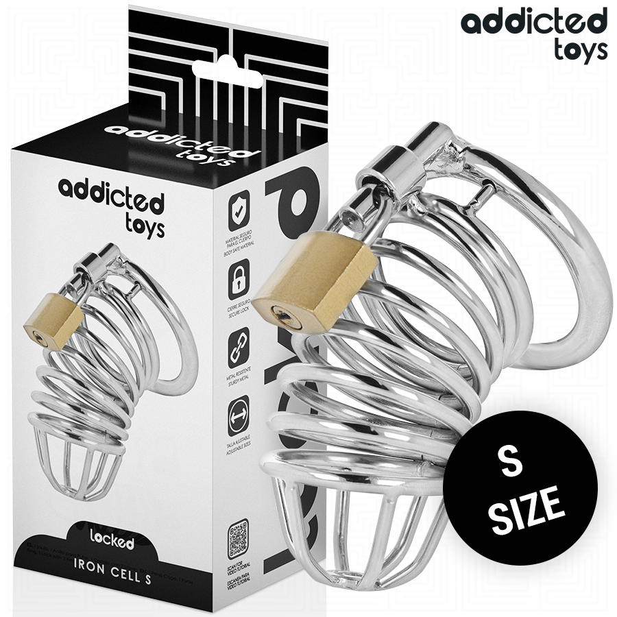 ADDICTED TOYS LOCKED - IJZEREN CEL METALEN PIEMEL KOOI 4 CM MAAT S