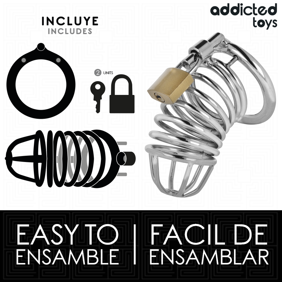 ADDICTED TOYS OP SLOT - IJZEREN CEL METALEN PENIS KOOI 5 CM MAAT L