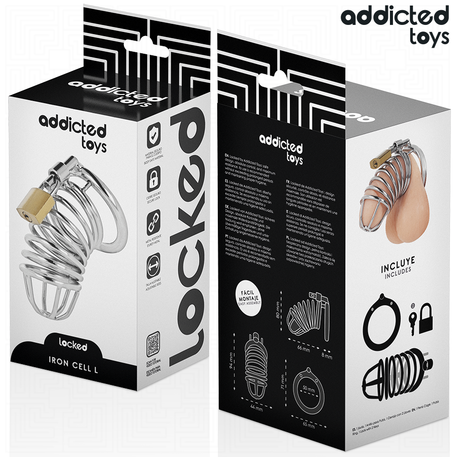 ADDICTED TOYS OP SLOT - IJZEREN CEL METALEN PENIS KOOI 5 CM MAAT L