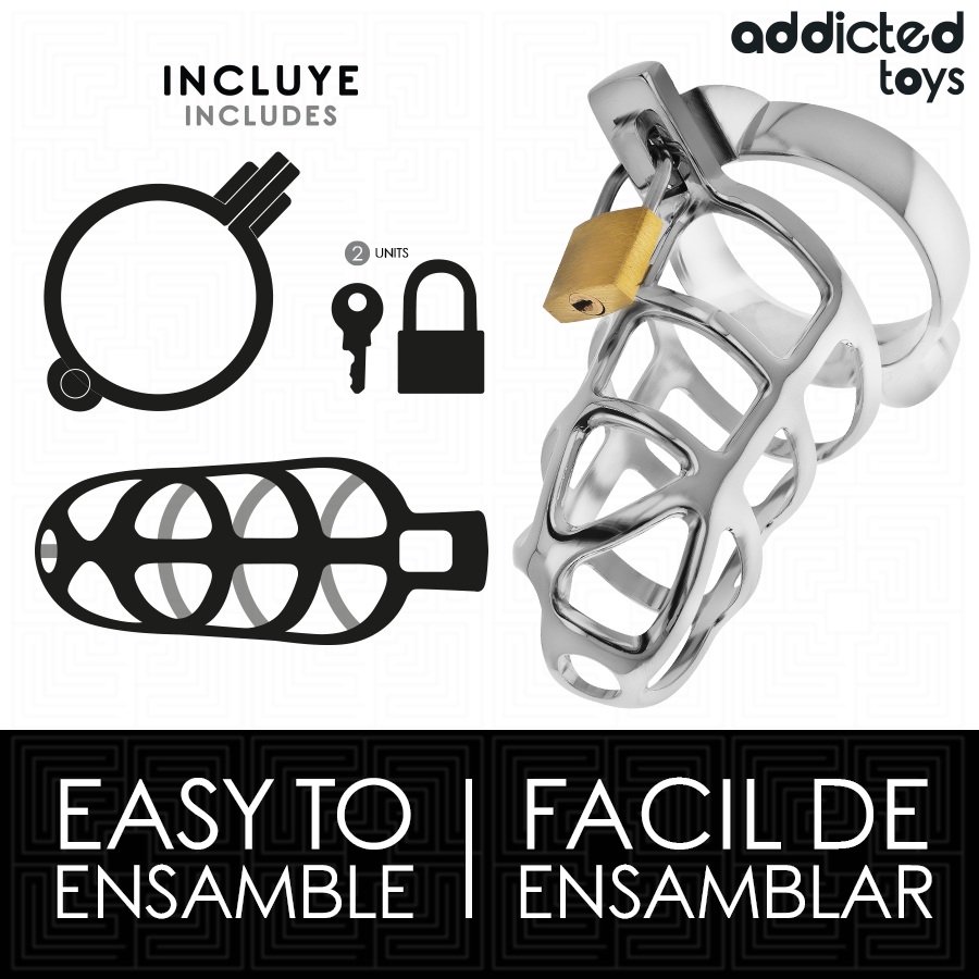 ADDICTED TOYS LOCKED - ZILVEREN PENISKKOOI METAAL MAAT M