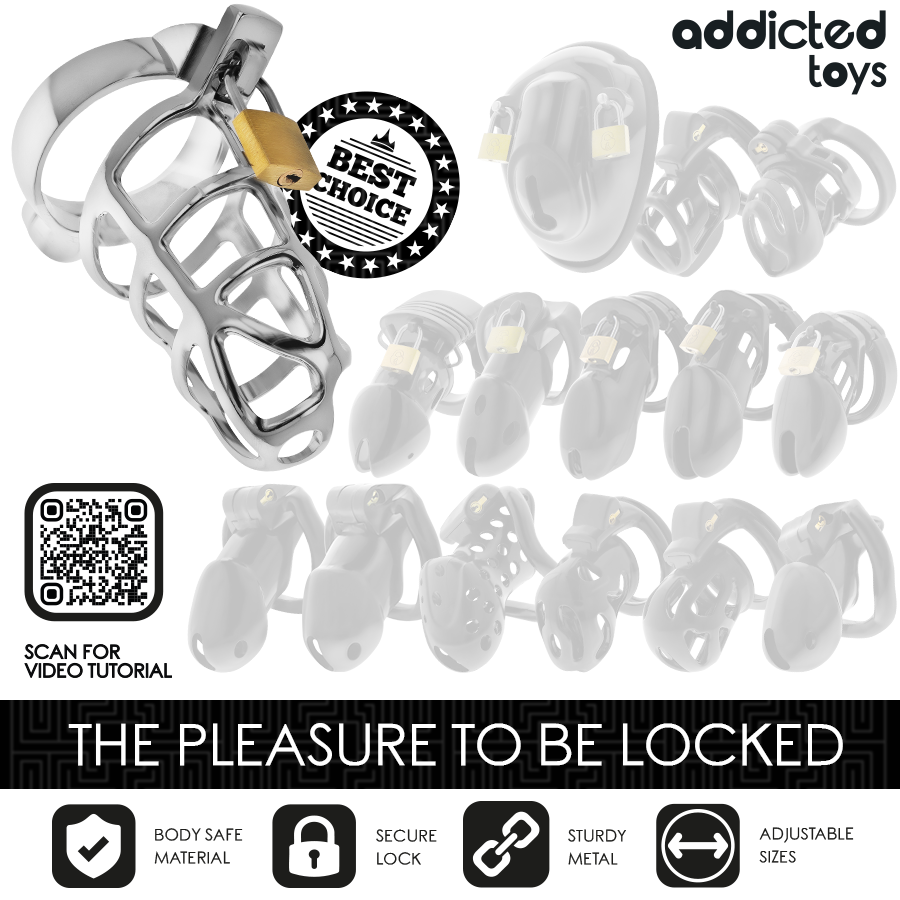 ADDICTED TOYS LOCKED - ZILVEREN PENISKKOOI METAAL MAAT M