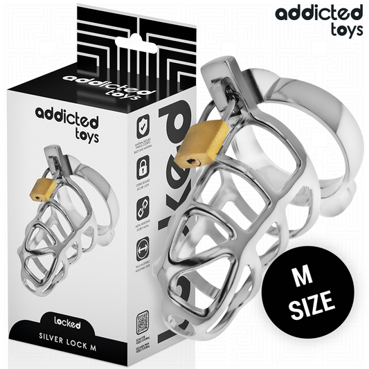 ADDICTED TOYS LOCKED - ZILVEREN PENISKKOOI METAAL MAAT M