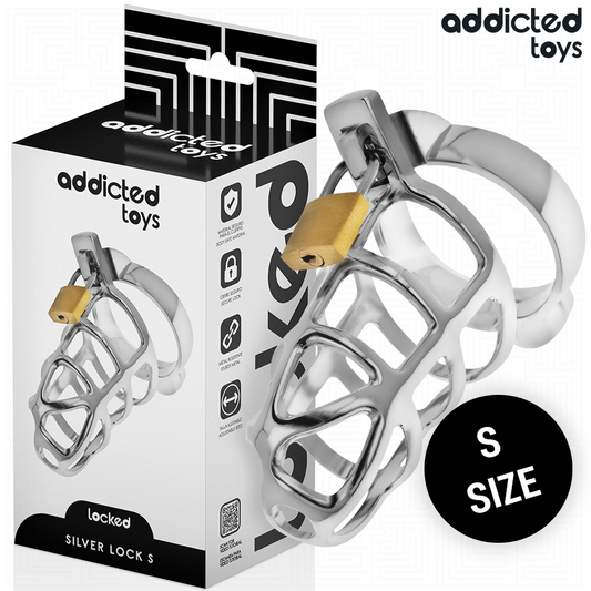 ADDICTED TOYS LOCKED - ZILVEREN METALEN PENISKOOI MAAT S