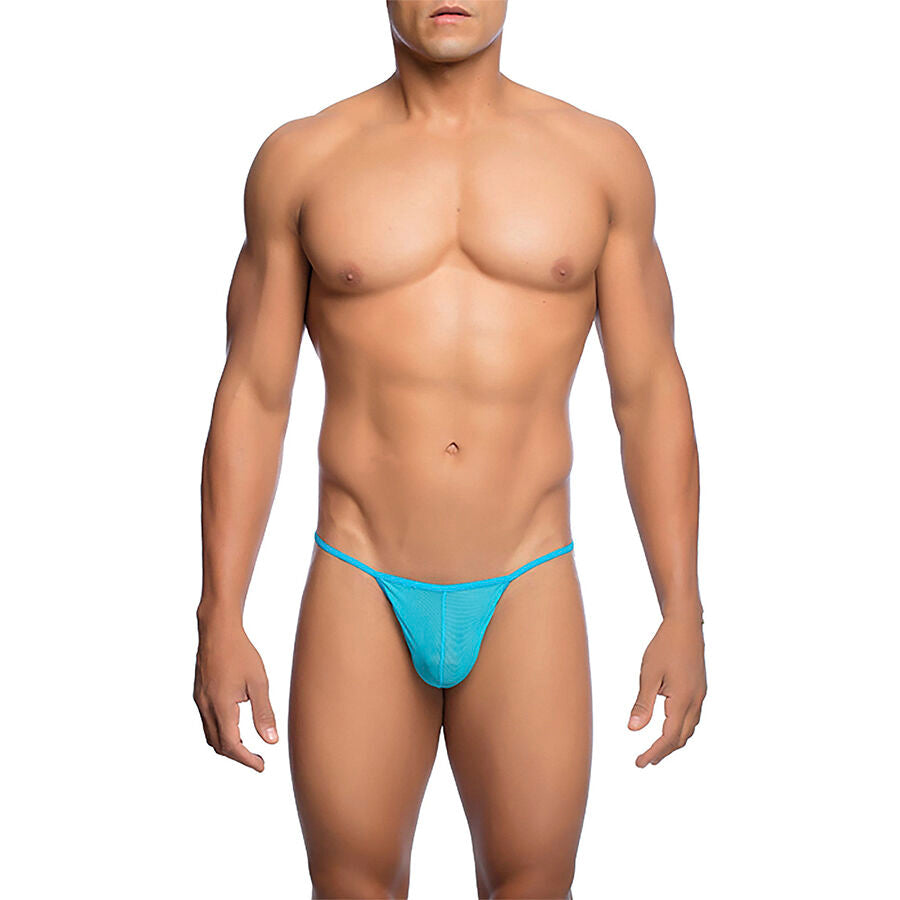 MOB - TRANSPARANTE T-VORMIGE STRING AQUA MAAT S/M