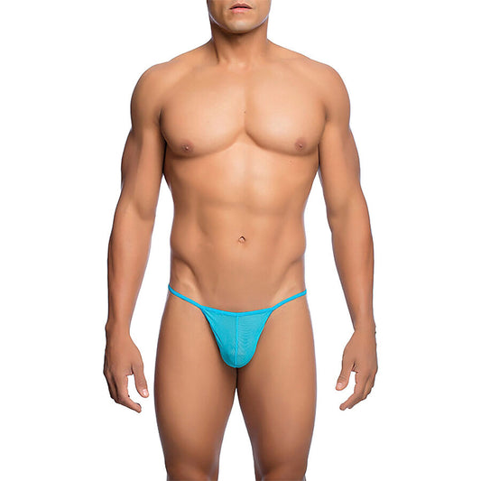 MOB - TRANSPARANTE T-VORMIGE STRING AQUA MAAT S/M