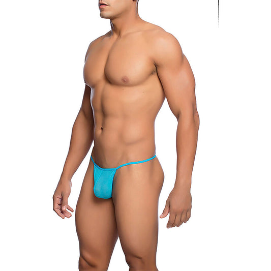 MOB - TRANSPARANTE T-VORMIGE STRING AQUA MAAT S/M