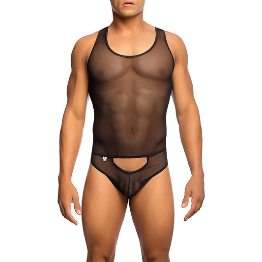 MOB - TRANSPARANTE ZWARTE BODYSUIT MAAT S/M