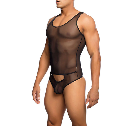 MOB - TRANSPARANT ZWARTE BODYSUIT MAAT L/XL