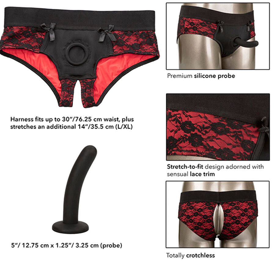CALEXOTICS - SCANDAL KRUISLOZE SLIPJES SET MET DILDO MAAT L/XL