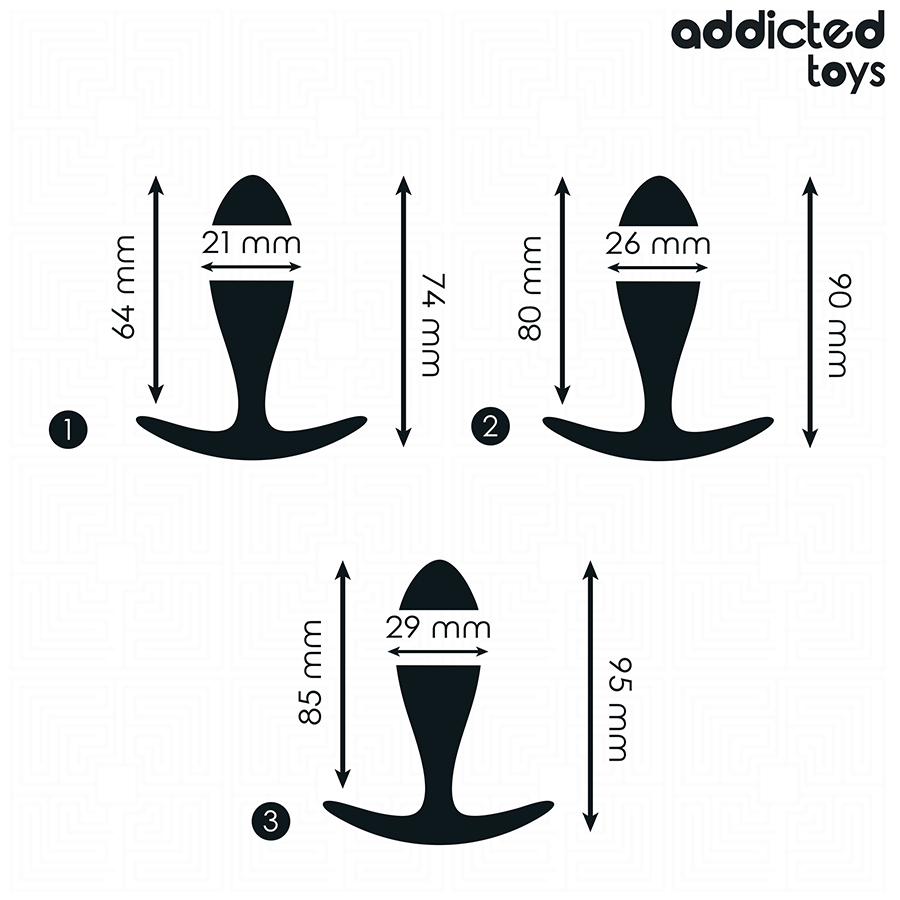 ADDICTED TOYS - SET VAN 3 ANAALPLUGGEN SILICONEN MODEL 2