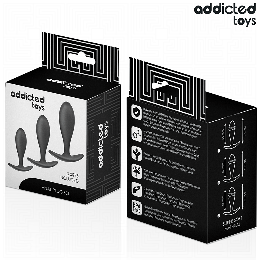 ADDICTED TOYS - SET VAN 3 ANAALPLUGGEN SILICONEN MODEL 2