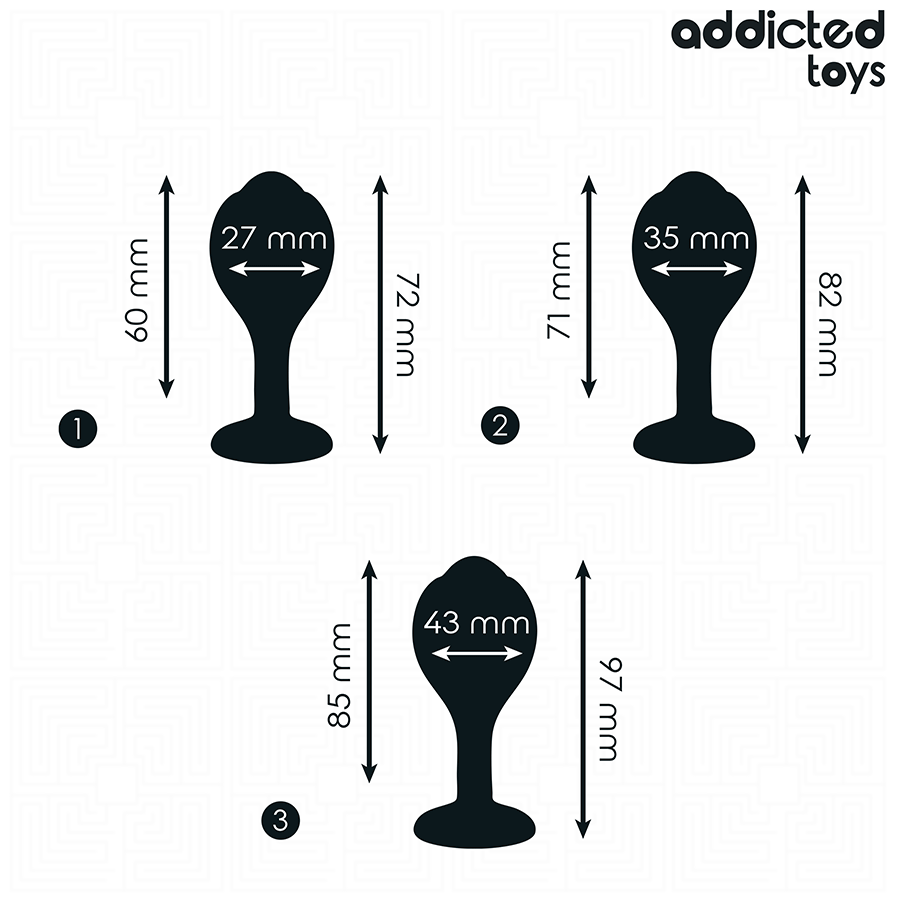 ADDICTED TOYS - SET VAN 3 ANALE PLUGGEN SILICONE MET JUWEEL