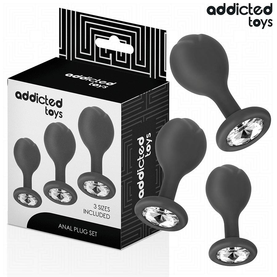ADDICTED TOYS - SET VAN 3 ANALE PLUGGEN SILICONE MET JUWEEL