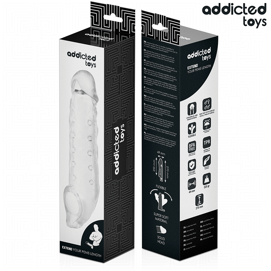 ADDICTED TOYS - TRANSPARANTE PENISVERLENGER MAAT S 23 CM
