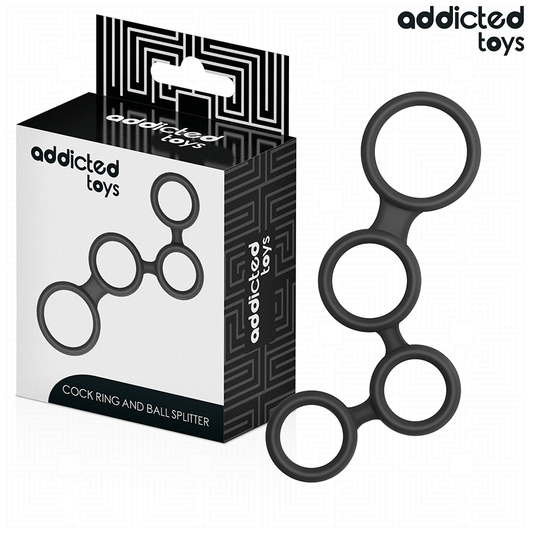 ADDICTED TOYS - PENISRING MET VERDELERS VOOR TESTIKELS