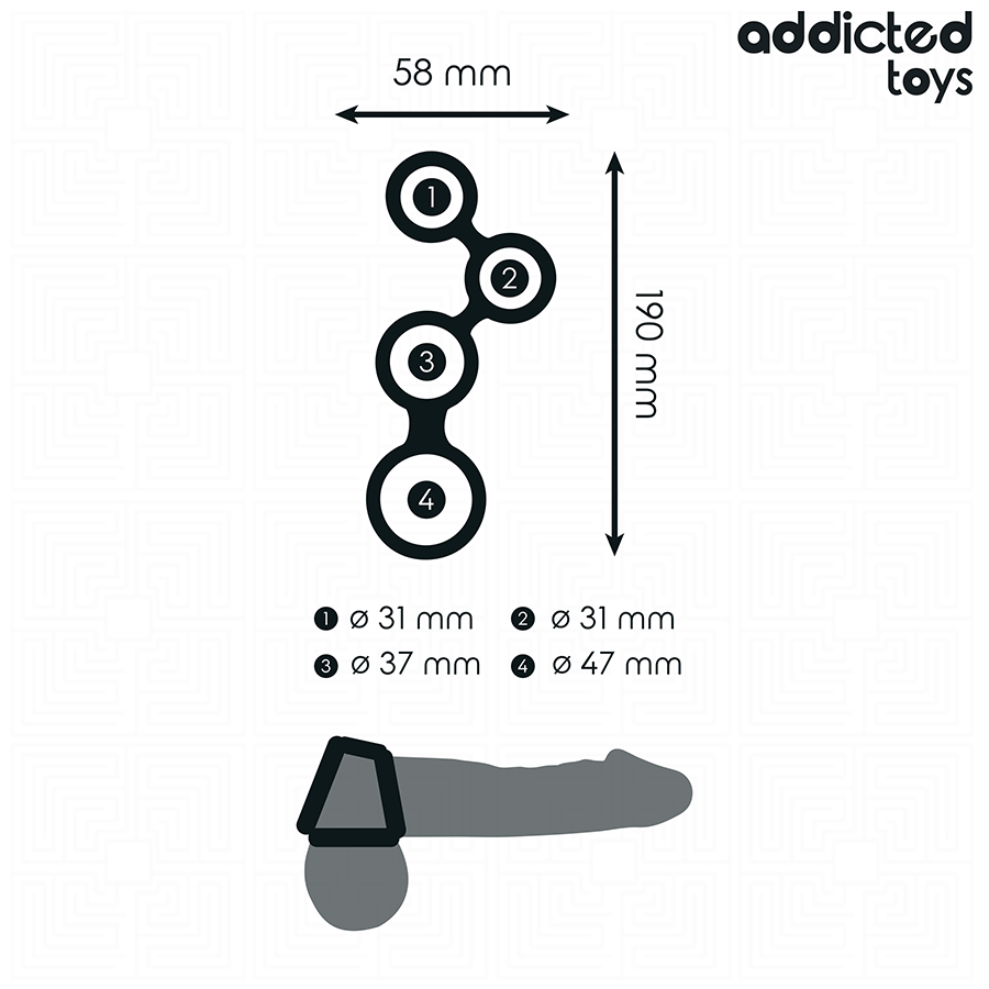ADDICTED TOYS - PENISRING MET VERDELERS VOOR TESTIKELS