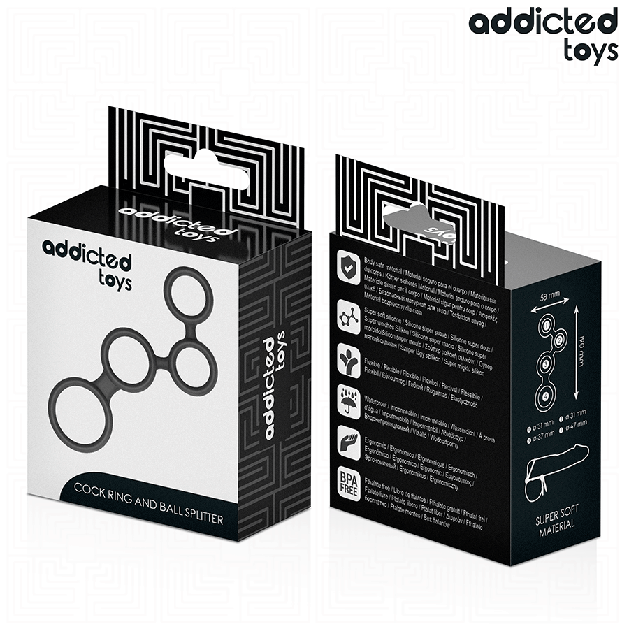 ADDICTED TOYS - PENISRING MET VERDELERS VOOR TESTIKELS