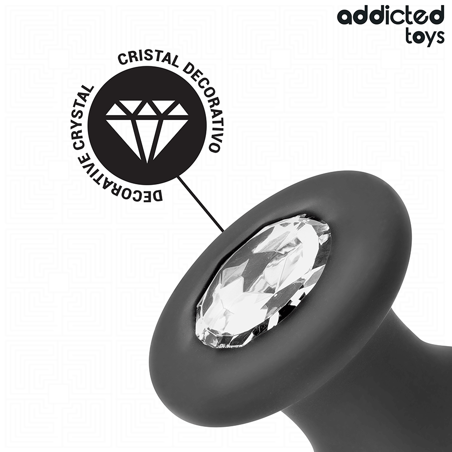 ADDICTED TOYS - BUTTPLUG MET JUWEEL SILICONE MAAT S 8.8 CM