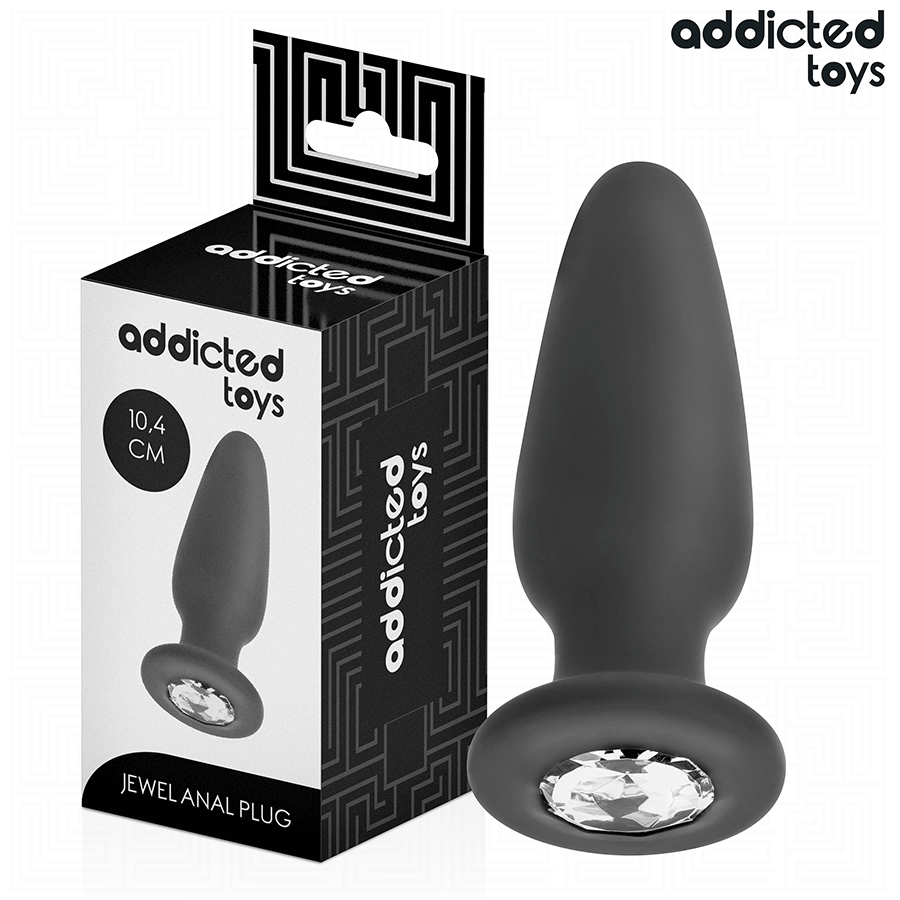 ADDICTED TOYS - ANAL PLUG MET JUWEEL SILICONEN MAAT M 10,4 CM