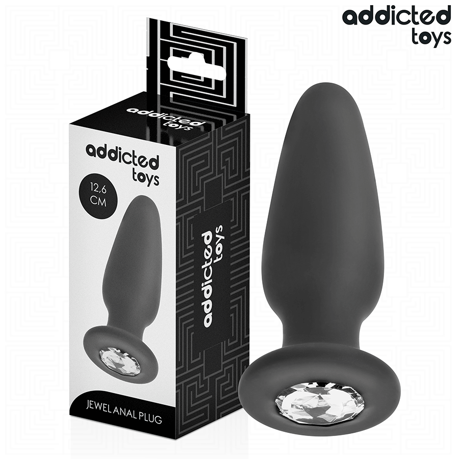 ADDICTED TOYS - ANAALPLUG MET JUWEEL SILICONEN MAAT L 12,6 CM