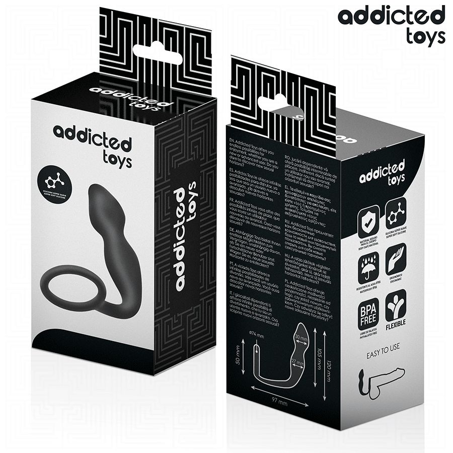 ADDICTED TOYS - BUTTPLUG MET RING SILICONE MODEL 2