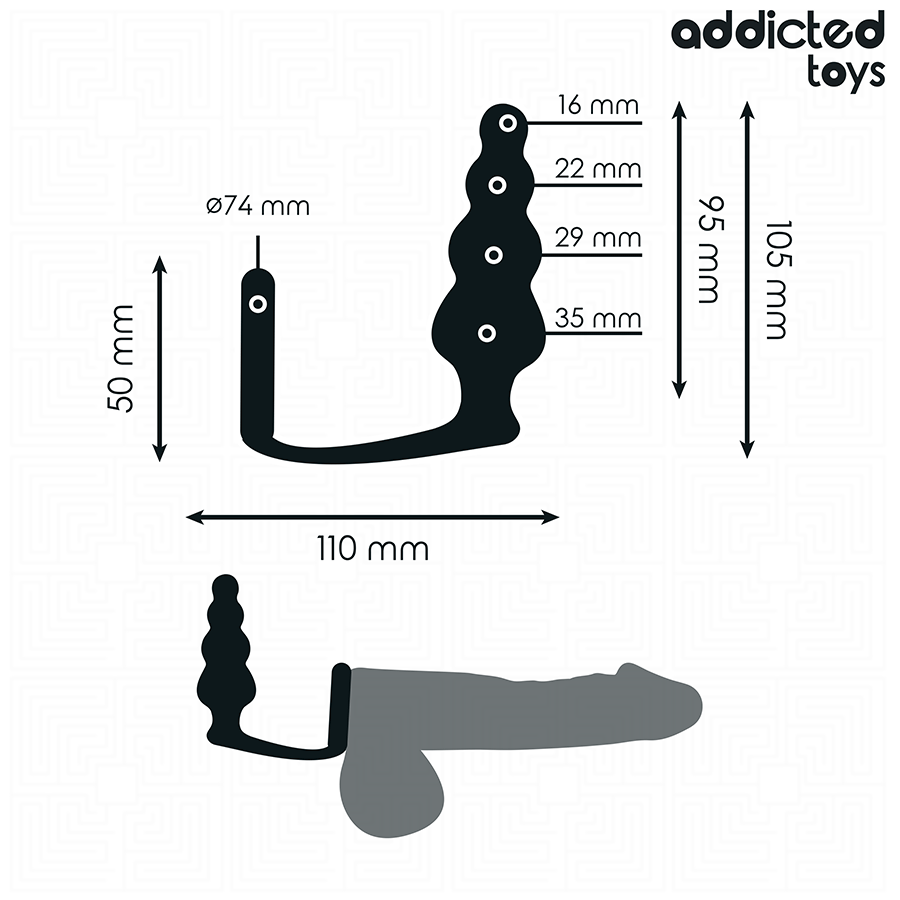 ADDICTED TOYS - BUTTPLUG MET RING SILICONEN MODEL 5
