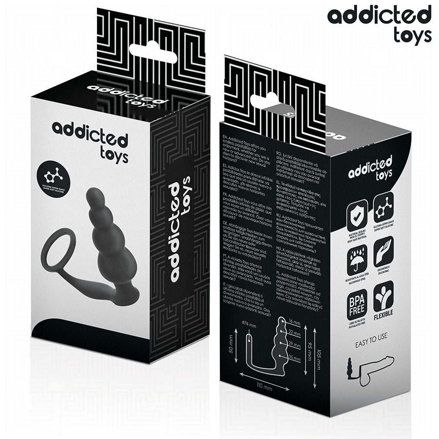 ADDICTED TOYS - BUTTPLUG MET RING SILICONEN MODEL 5