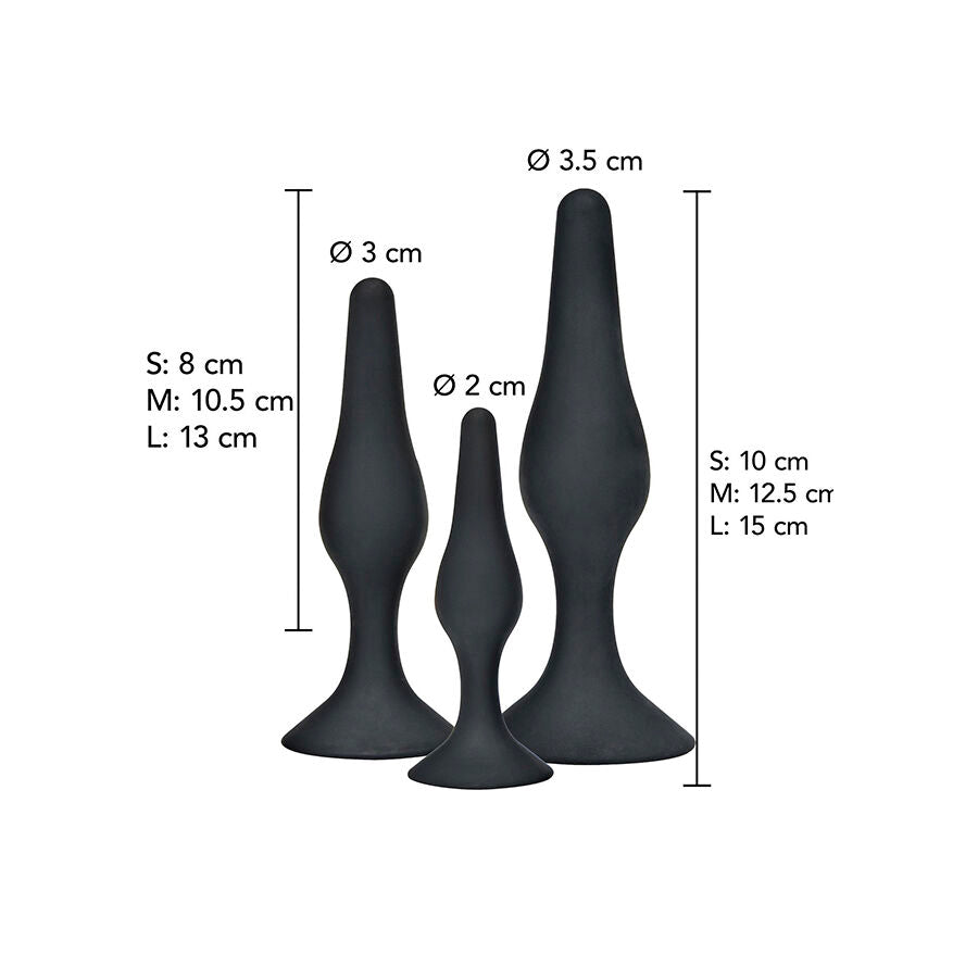 TOYJOY - ANAL PLAY CURVY COMPANIONS ANAALPLUG 3 STUKS ZWART