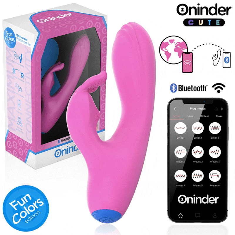 ONINDER CUTE - LOVE BUNNY VIBRATOR G-SPOT CLITORIS - GRATIS WERELDWIJDE APP