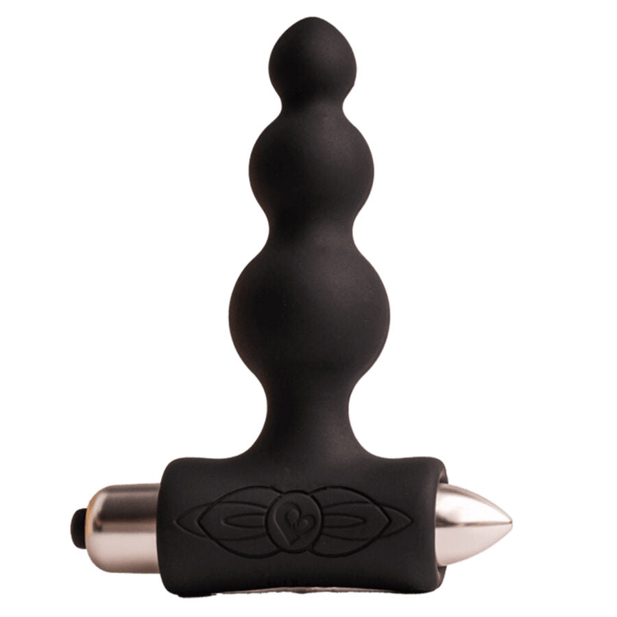 ROCKS- OFF - PETITE SENSATIONS ANAL PLUG VIBRATOR ZWART MET BELLETJES