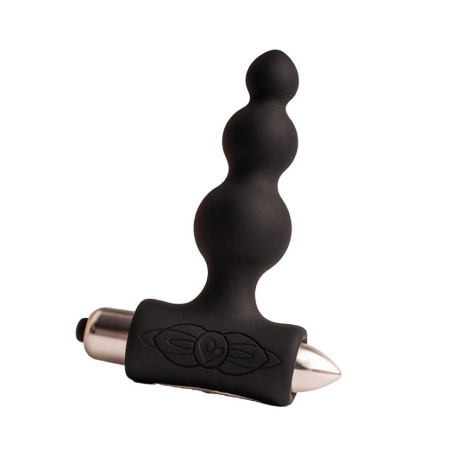 ROCKS- OFF - PETITE SENSATIONS ANAL PLUG VIBRATOR ZWART MET BELLETJES