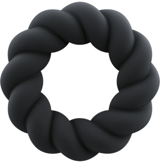 ROCKS-OFF - TWIST ZWARTE SILICONEN MASTURBATOR RING