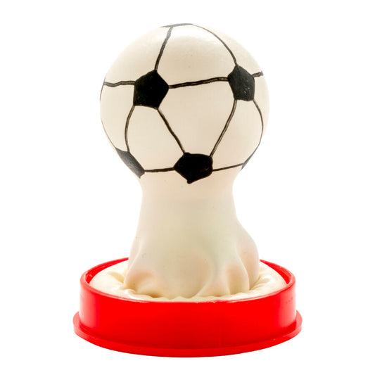 CONDOMERIE - HANDGESCHILDERDE NIEUWIGHEID CONDOMS VOETBAL