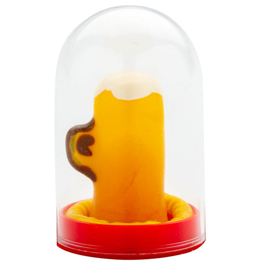 CONDOMERIE - HANDGESCHILDERDE FUN CONDOMS GLAS BIER