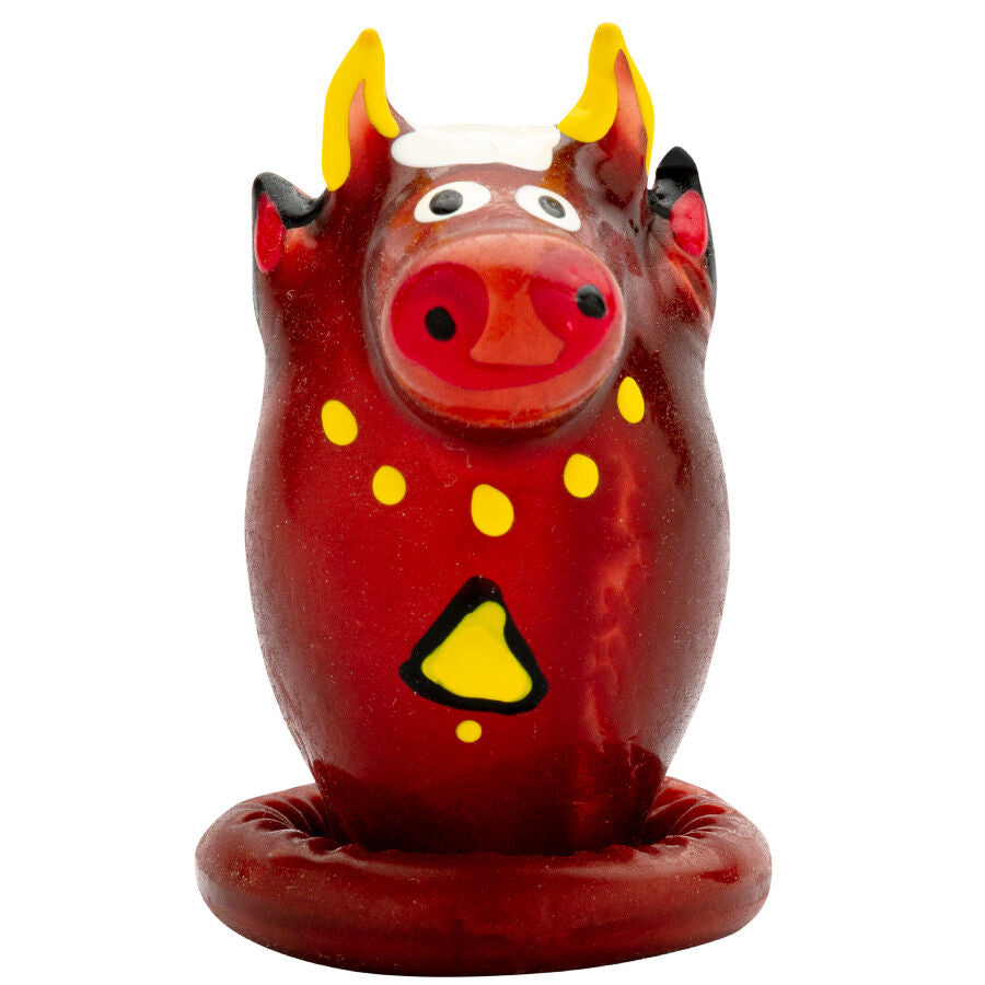 CONDOMERIE - HANDGESCHILDERDE NIEUWIGHEID CONDOMS STIER MODEL 1