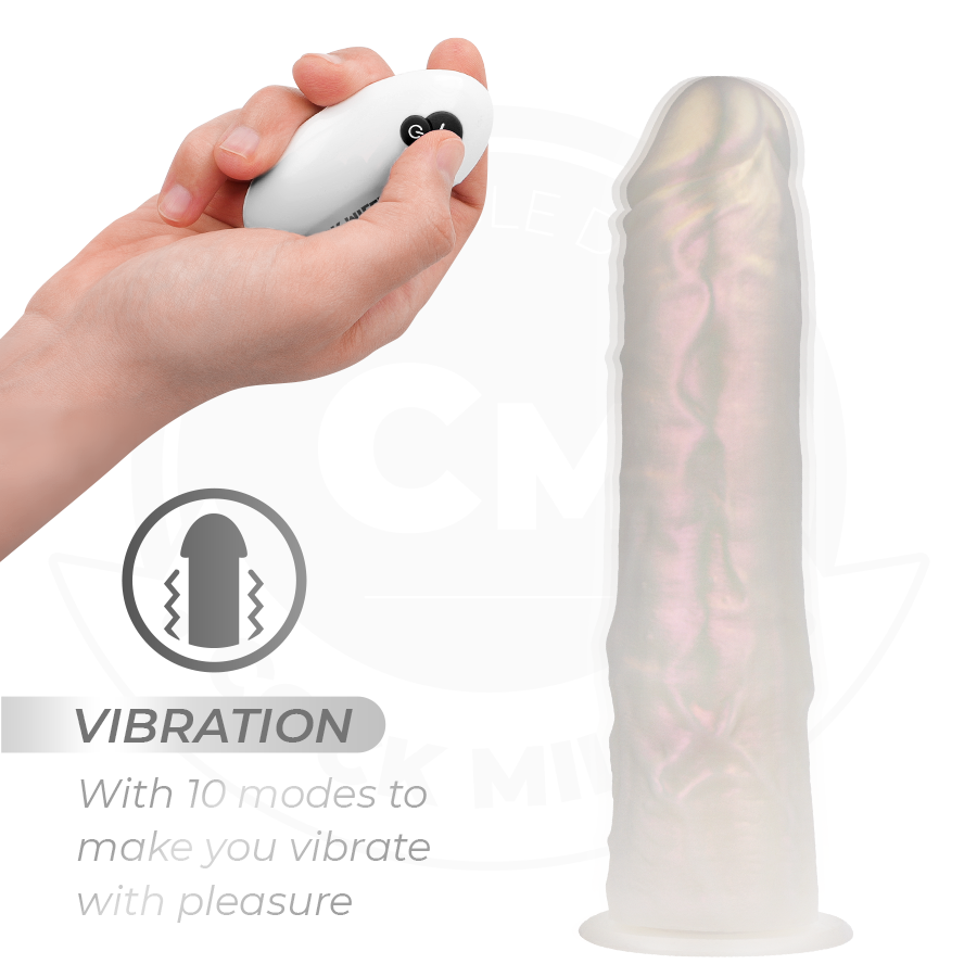 COCK MILLER - DILDO MET ZUIGNAP, LICHT EN TRILLING MET AFSTANDSBEDIENING WIT 20,5 CM