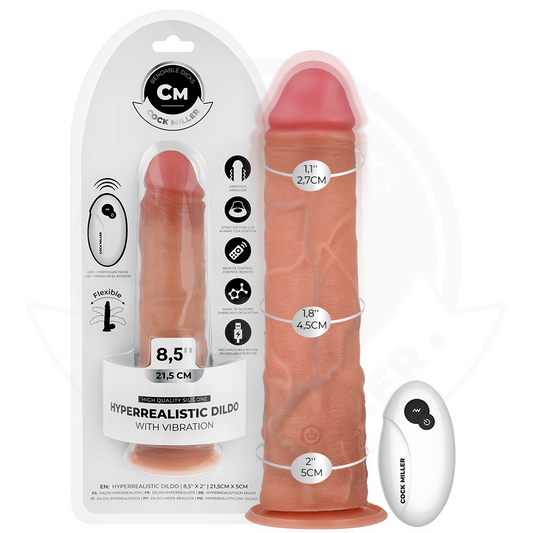 COCK MILLER - REALISTISCHE DILDO MET ZUIGNAP EN TRILLING MET AFSTANDSBEDIENING 21,5 CM