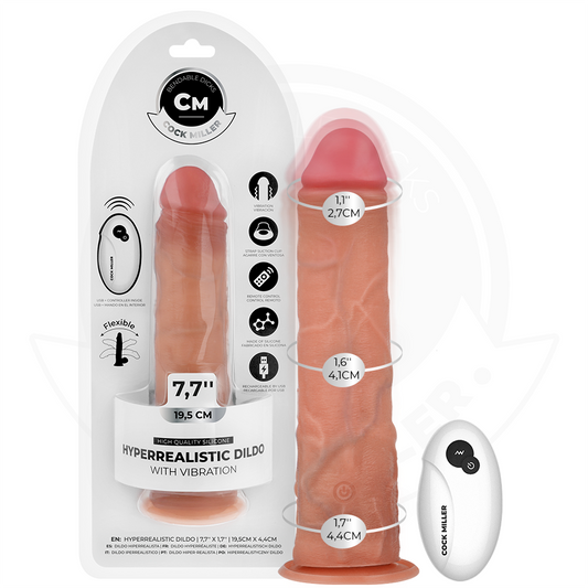 COCK MILLER - REALISTISCHE DILDO MET ZUIGNAP EN AFSTANDSBEDIENING TRILLING 19,5 CM