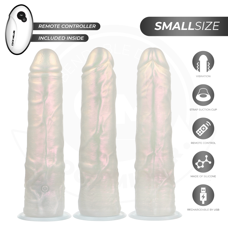 COCK MILLER - DILDO MET ZUIGNAP, LICHT EN TRILLING MET AFSTANDSBEDIENING WIT 19,5 CM