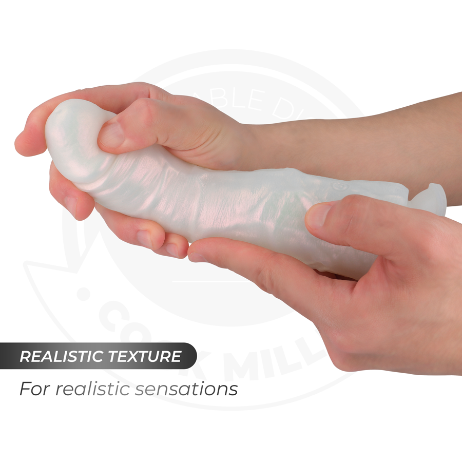 COCK MILLER - DILDO MET ZUIGNAP, LICHT EN TRILLING MET AFSTANDSBEDIENING WIT 19,5 CM