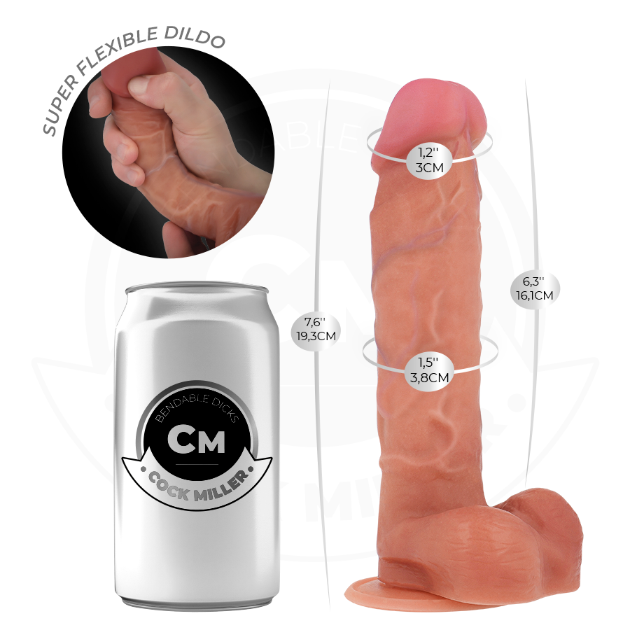 COCK MILLER - HYPERREALISTISCHE ARTICULEERBARE DILDO 19.3 CM