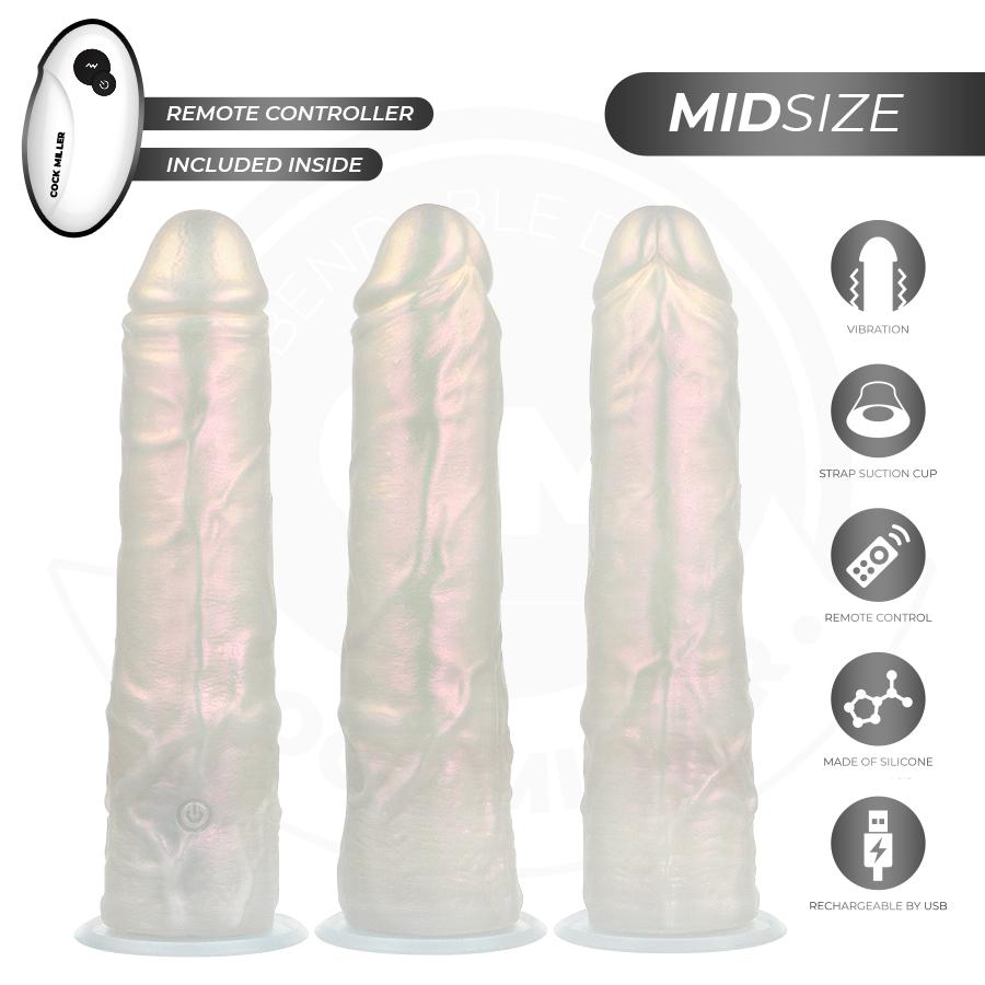 COCK MILLER - DILDO MET ZUIGNAP, LICHT EN TRILLING MET AFSTANDSBEDIENING WIT 20,5 CM