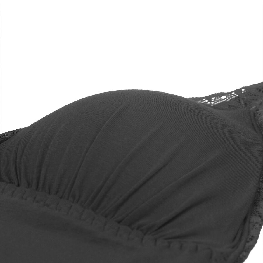 SUBBLIME - ZWARTE TEDDY MET BLOEMENKANT DETAIL S/M