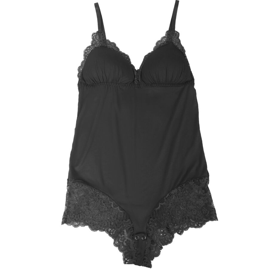 SUBBLIME - ZWARTE TEDDY MET BLOEMENKANT DETAIL S/M
