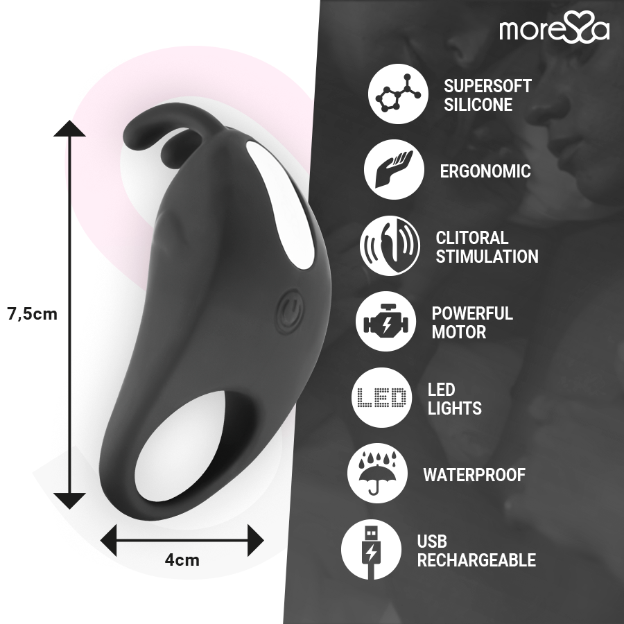 MORESSA - BRAD PREMIUM SILICONEN OPLAADBAAR ZWART