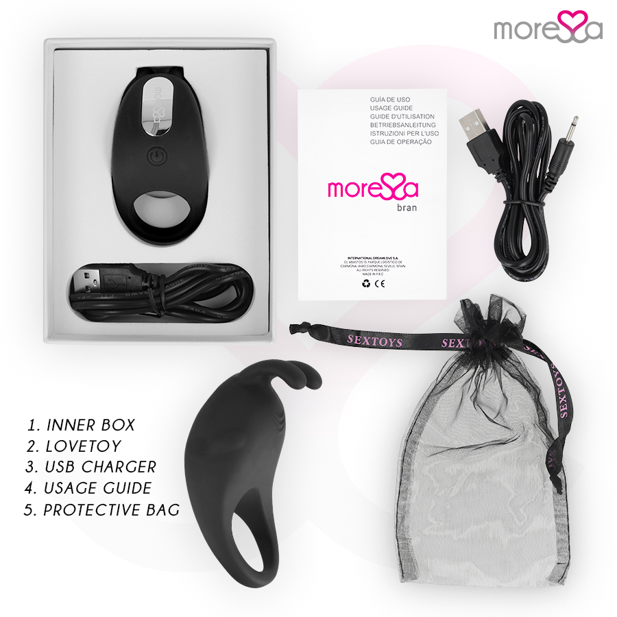 MORESSA - BRAD PREMIUM SILICONEN OPLAADBAAR ZWART